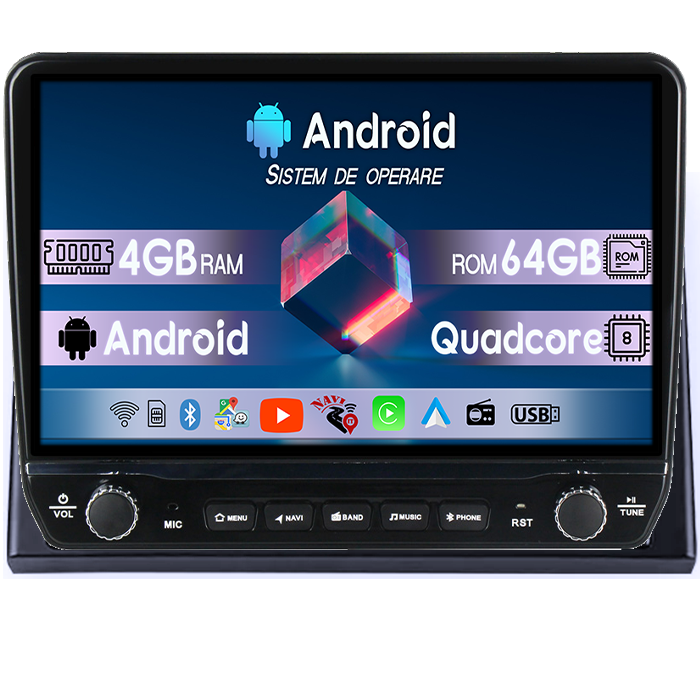 Navigatie dedicata Hyundai Sonata 7 2017-2019 Tesla cu butoane rotative model 2024, 4GB RAM 64GB ROM, Procesor Quadcore, Android 14, Display QLED 10", DSP, Carplay&Android Auto [1]