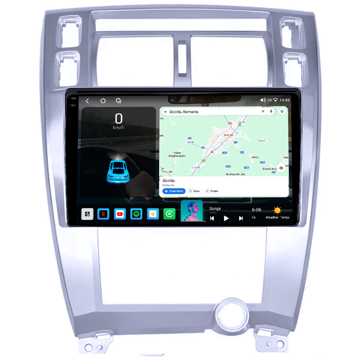 Navigatie dedicata Hyundai Tucson 1 2004-2009, 8GB RAM 128GB ROM, Octacore, Platforma TS18, Android 14, Display QLED 9", Suporta camera 360", DSP, Carplay&Android Auto, SIM 4G, Ventilator Activ [2]