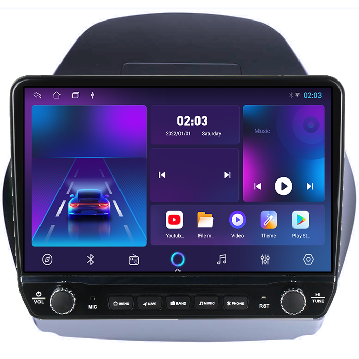 Navigatie dedicata Hyundai Tucson 2009-2015 Ix 35 Tesla cu butoane rotative model 2024, 4GB RAM 64GB ROM, Procesor Quadcore, Android 14, Display QLED 10", DSP, Carplay&Android Auto [6]
