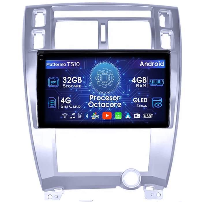 Navigatie dedicata Hyundai Tucson 2004-2009, 4GB RAM 32GB ROM, Octacore, Android 14, Display QLED 1K 10", DSP, Carplay&Android Auto, SIM 4G, Bluetooth, Ventilator Activ [1]
