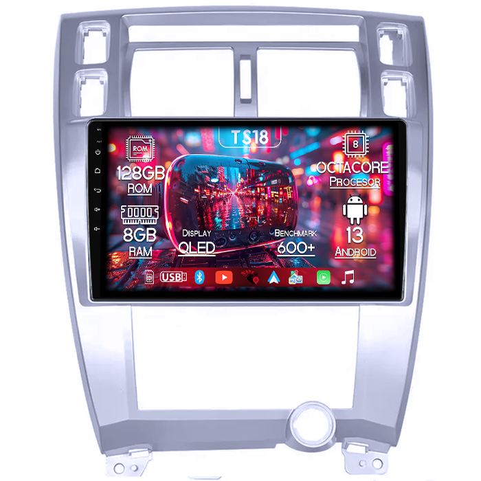 Navigatie dedicata Hyundai Tucson 2004-2009, 8GB RAM 128GB ROM, Octacore, Platforma TS18, Android 13, Display QLED 10”, Suporta camera 360º, DSP, Carplay&Android Auto, SIM 4G, Ventilator Activ [1]