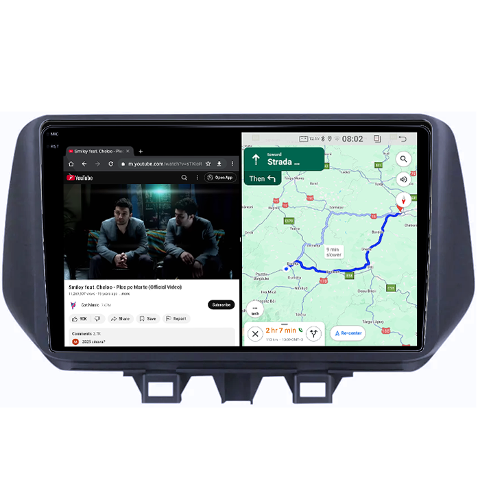Navigatie dedicata Hyundai Tucson 2018-2020, 12GB RAM 256GB ROM, Android 14, Rezolutie 2K, Display QLED, 9", DSP, Carplay, Android Auto, Internet, Youtube, Waze, Wi Fi, USB [4]