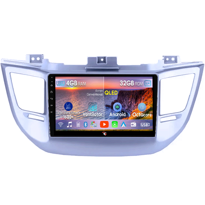 Navigatie dedicata Hyundai Tucson 2014-2018, 4GB RAM 32GB ROM, Octacore, Android 14, Display QLED 9", DSP, Carplay&Android Auto, SIM 4G, Bluetooth, Ventilator Activ [1]
