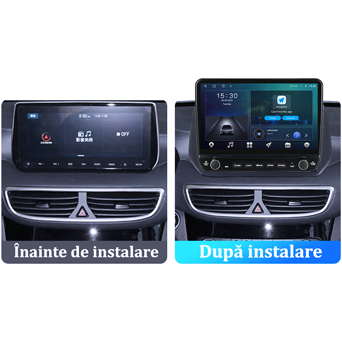 Navigatie dedicata Hyundai Tucson 2018-2020 Tesla cu butoane rotative model 2024, 4GB RAM 64GB ROM, Procesor Quadcore, Android 14, Display QLED 10", DSP, Carplay&Android Auto [3]