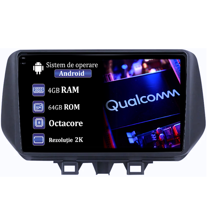 Navigatie dedicata Hyundai Tucson 2018-2020, 4GB RAM 64GB ROM, Procesor Qualcomm Octacore, Android 14, Rezolutie 2K, Display QLED 10", DSP, Carplay&Android Auto, SIM 4G [1]