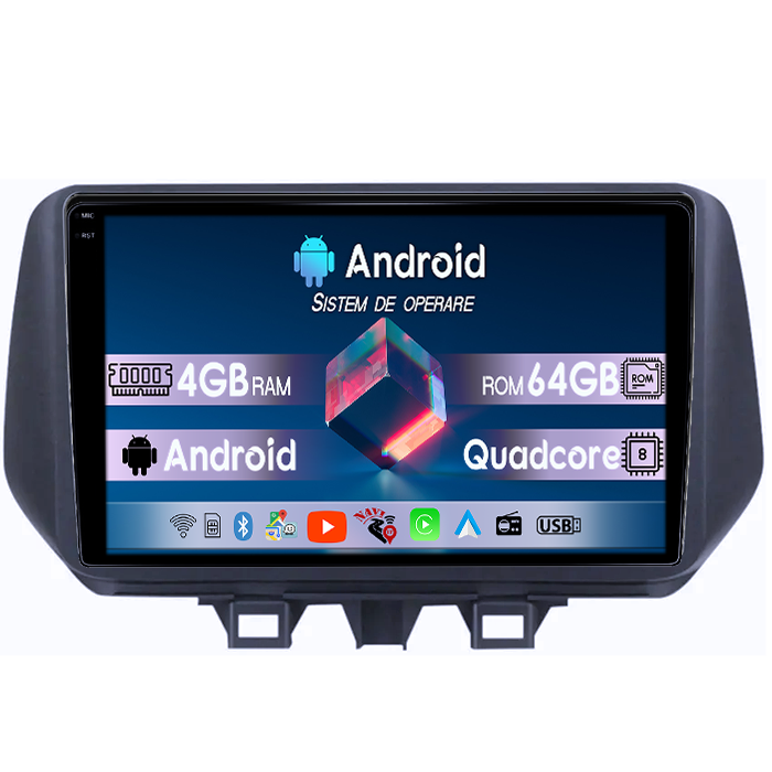 Navigatie dedicata Hyundai Tucson 2018-2020, 4GB RAM 64GB ROM, Quad Core, Display 10" QLED 1K, Carplay, Android 14, Bluetooth, Magazin Play, Suport Camere AHD [1]