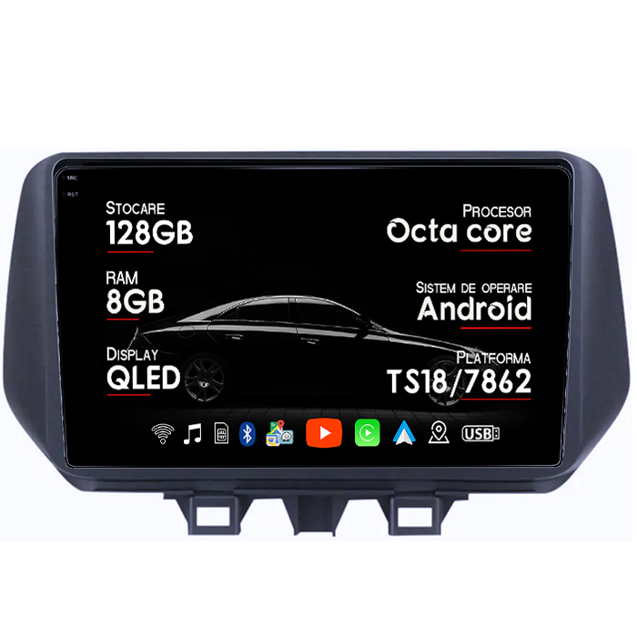 Navigatie dedicata Hyundai Tucson 2018-2020, 8GB RAM 128GB ROM, Octacore, Platforma TS18, Android 14, Display QLED 10", Suporta camera 360", DSP, Carplay&Android Auto, SIM 4G, Ventilator Activ [1]