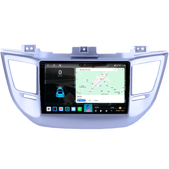 Navigatie dedicata Hyundai Tucson, IX35 2014-2018, 4GB RAM 64GB ROM, Octacore, Android 14, Display QLED 1K 9", Carplay&Android Auto, SIM 4G, Ventilator Activ [2]