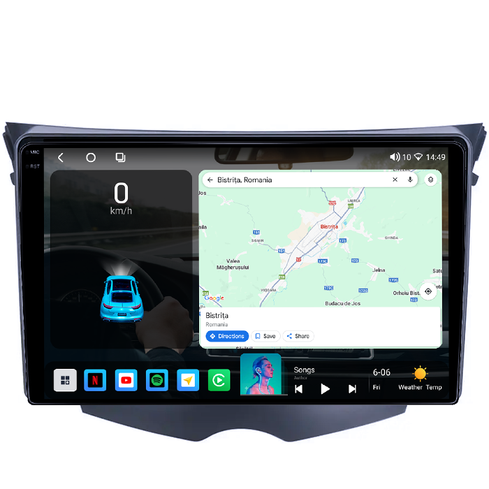 Navigatie dedicata Hyundai Veloster FS 2011-2017, 4GB RAM 64GB ROM, Octacore, Android 14, Display QLED 1K 9", Carplay&Android Auto, SIM 4G, Ventilator Activ [2]