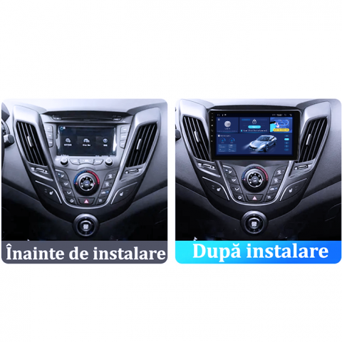 Navigatie dedicata Hyundai Veloster FS 2011-2017, 4GB RAM 64GB ROM, Quad Core, Display 9" QLED 1K, Carplay, Android 14, Bluetooth, Magazin Play, Suport Camere AHD [4]