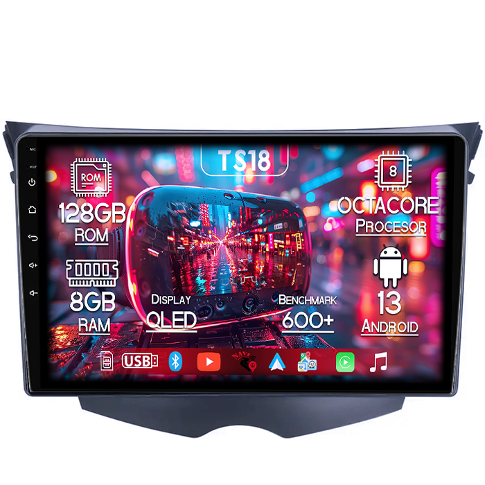 Navigatie dedicata Hyundai Veloster FS 2011-2017, 8GB RAM 128GB ROM, Octacore, Platforma TS18, Android 13, Display QLED 9”, Suporta camera 360º, DSP, Carplay&Android Auto, SIM 4G, Ventilator Activ [1]
