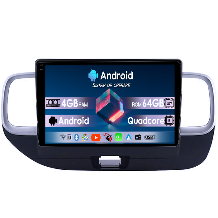 Navigatie dedicata Hyundai Venue 2019-2020, 4GB RAM 64GB ROM, Quad Core, Display 9" QLED 1K, Carplay, Android 14, Bluetooth, Magazin Play, Suport Camere AHD [1]