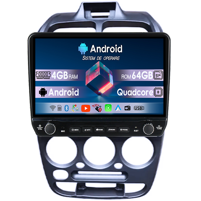 Navigatie dedicata Hyundai VERNA 1999 Tesla cu butoane rotative model 2024, 4GB RAM 64GB ROM, Procesor Quadcore, Android 14, Display QLED 10", DSP, Carplay&Android Auto [1]