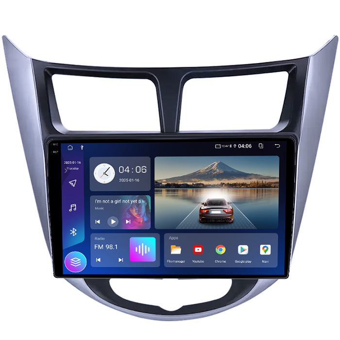 Navigatie dedicata Hyundai Verna 2010-2016, 12GB RAM 256GB ROM, Android 14, Rezolutie 2K, Display QLED, 9", DSP, Carplay, Android Auto, Internet, Youtube, Waze, Wi Fi, USB [2]