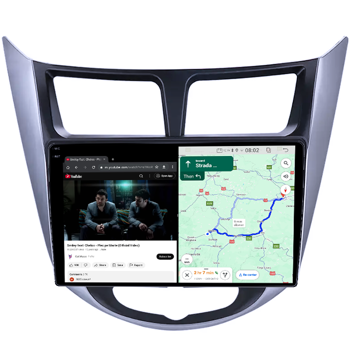 Navigatie dedicata Hyundai Verna 2010-2016, 12GB RAM 256GB ROM, Android 14, Rezolutie 2K, Display QLED, 9", DSP, Carplay, Android Auto, Internet, Youtube, Waze, Wi Fi, USB [4]