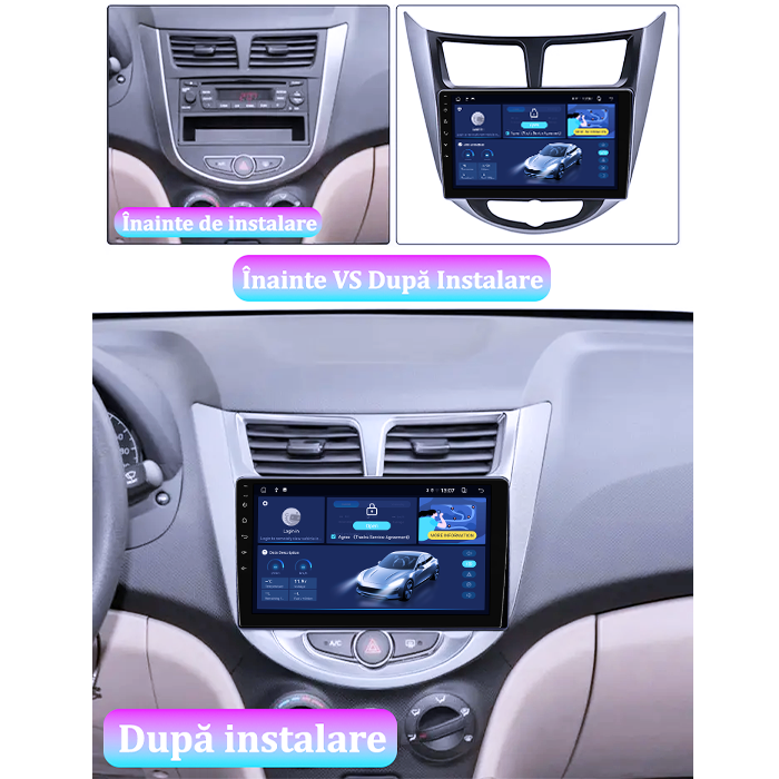 Navigatie dedicata Hyundai Verna 2010-2016, 12GB RAM 256GB ROM, Android 14, Rezolutie 2K, Display QLED, 9", DSP, Carplay, Android Auto, Internet, Youtube, Waze, Wi Fi, USB [5]