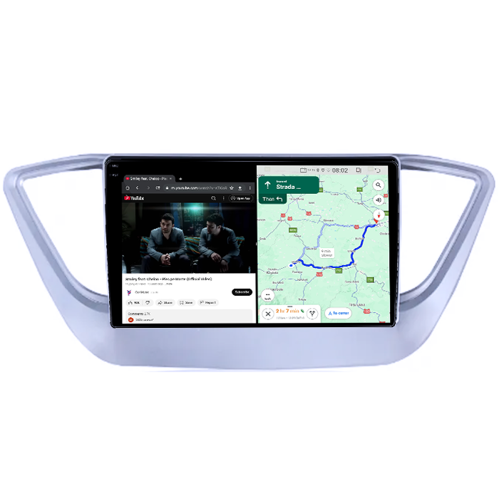 Navigatie dedicata Hyundai Verna 2017-2018, 12GB RAM 256GB ROM, Android 14, Rezolutie 2K, Display QLED, 9", DSP, Carplay, Android Auto, Internet, Youtube, Waze, Wi Fi, USB [4]