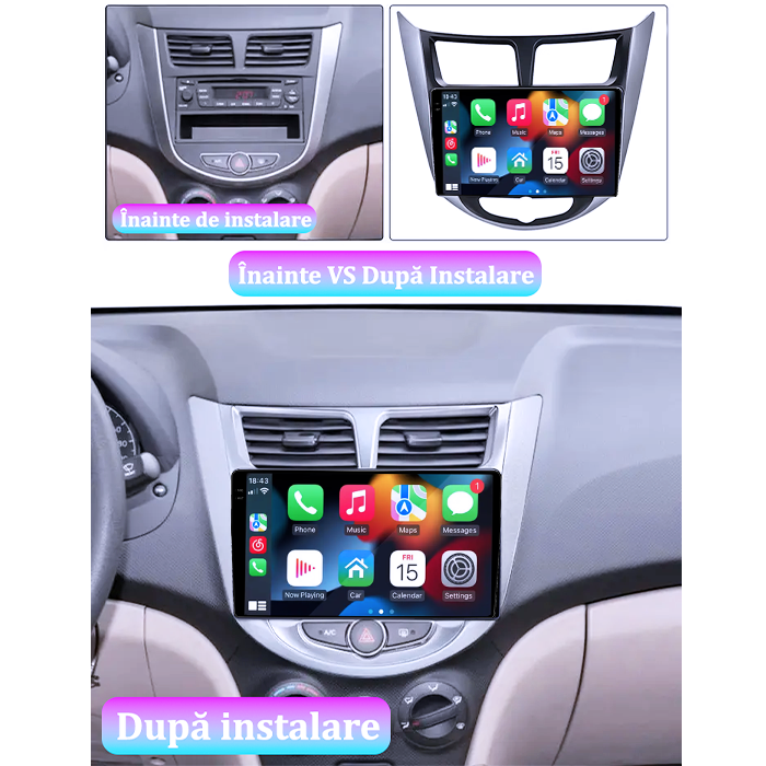 Navigatie dedicata Hyundai Verna 2010-2016, 4GB RAM 64GB ROM, Procesor Qualcomm Octacore, Android 14, Rezolutie 2K, Display QLED 9", DSP, Carplay&Android Auto, SIM 4G [6]