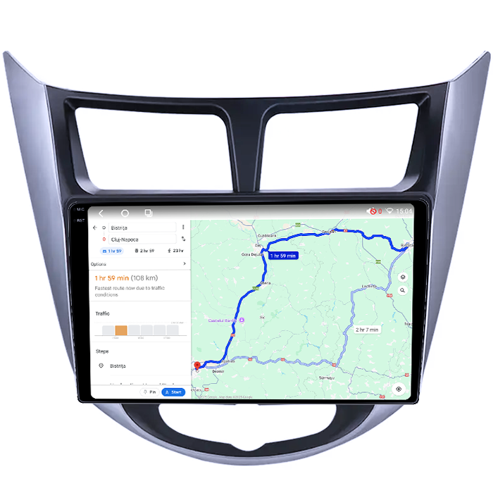 Navigatie dedicata Hyundai Verna 2010-2016, 4GB RAM 64GB ROM, Procesor Qualcomm Octacore, Android 14, Rezolutie 2K, Display QLED 9", DSP, Carplay&Android Auto, SIM 4G [5]