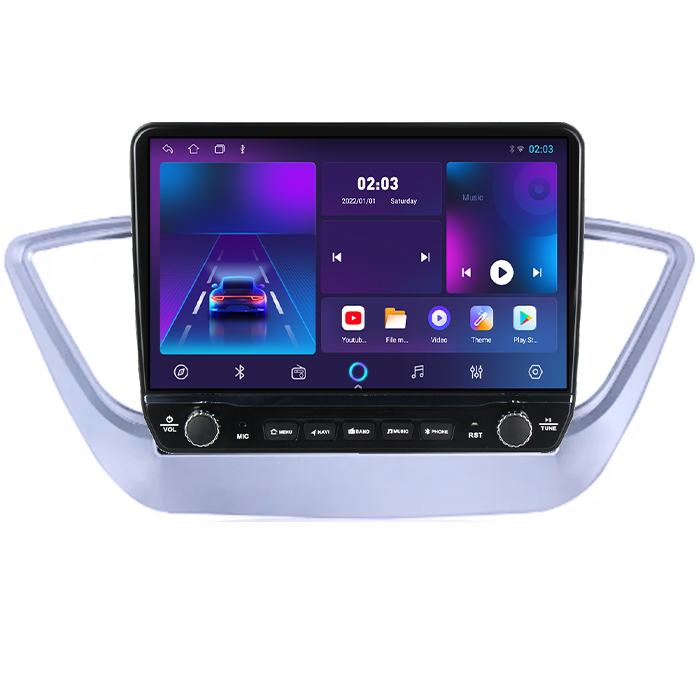 Navigatie dedicata Hyundai Verna 2017-2018 Tesla cu butoane rotative model 2024, 4GB RAM 64GB ROM, Procesor Quadcore, Android 14, Display QLED 10", DSP, Carplay&Android Auto [5]