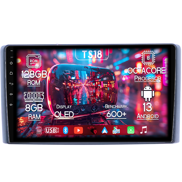 Navigatie dedicata Iveco Daily 2018, 8GB RAM 128GB ROM, Octacore, Platforma TS18, Android 13, Display QLED 9”, Suporta camera 360º, DSP, Carplay&Android Auto, SIM 4G, Ventilator Activ [1]