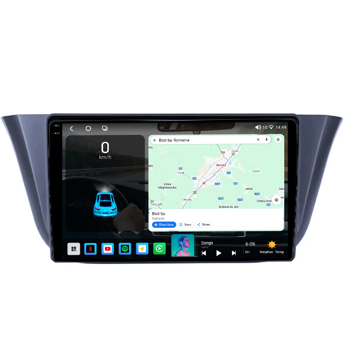 Navigatie dedicata Iveco Daily VI dupa 2014, 4GB RAM 64GB ROM, Procesor Qualcomm Octacore, Android 14, Rezolutie 2K, Display QLED 9", DSP, Carplay&Android Auto, SIM 4G [2]