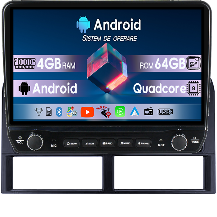 Navigatie dedicata Jeep Grand Cherokee 1999-2005 Tesla cu butoane rotative model 2024, 4GB RAM 64GB ROM, Procesor Quadcore, Android 14, Display QLED 10", DSP, Carplay&Android Auto [1]