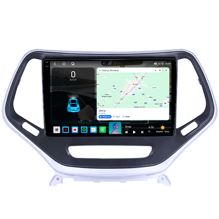Navigatie dedicata Jeep Cherokee 5 2014-2018, 4GB RAM 64GB ROM, Octacore, Android 14, Display QLED 1K 9", Carplay&Android Auto, SIM 4G, Ventilator Activ [2]