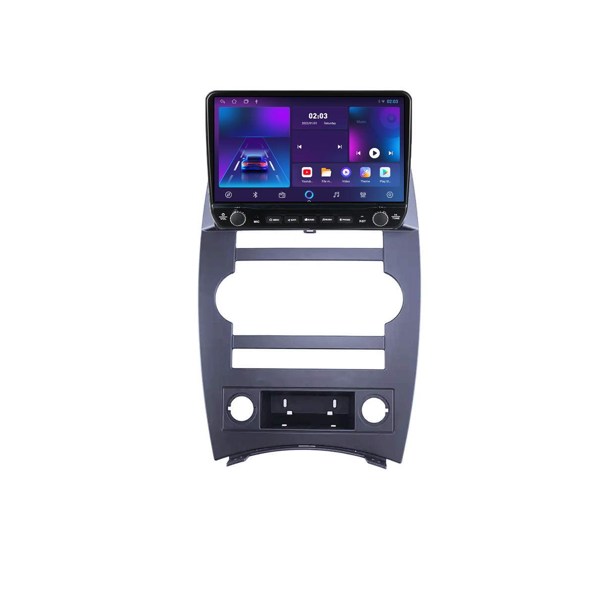 Navigatie dedicata Jeep Cherokee Commander XK 2005-2011 Tesla Cu Butoane Rotative Model 2024, 4GB RAM 64GB ROM, Procesor Quadcore, Android 14, Display QLED 10", DSP, Carplay&AndroidAuto [2]