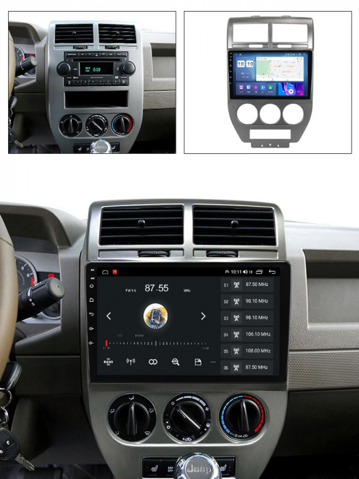 Navigatie dedicata Jeep Compass 2007-2009, 4 GB RAM 32 ROM, Android 13, Display QLED, 10", DSP, Carplay, Android Auto, Internet, Youtube , Waze , WI-FI , USB , Bluetooth [8]
