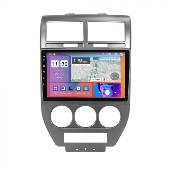 Navigatie dedicata Jeep Compass 2007-2009, 4 GB RAM 32 ROM, Android 13, Display QLED, 10", DSP, Carplay, Android Auto, Internet, Youtube , Waze , WI-FI , USB , Bluetooth [2]