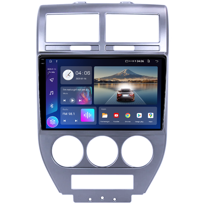 Navigatie dedicata Jeep Compass 2007-2009, 4GB RAM 64GB ROM, Quad Core, Display 10" QLED 1K, Carplay, Android 14, Bluetooth, Magazin Play, Suport Camere AHD [1]
