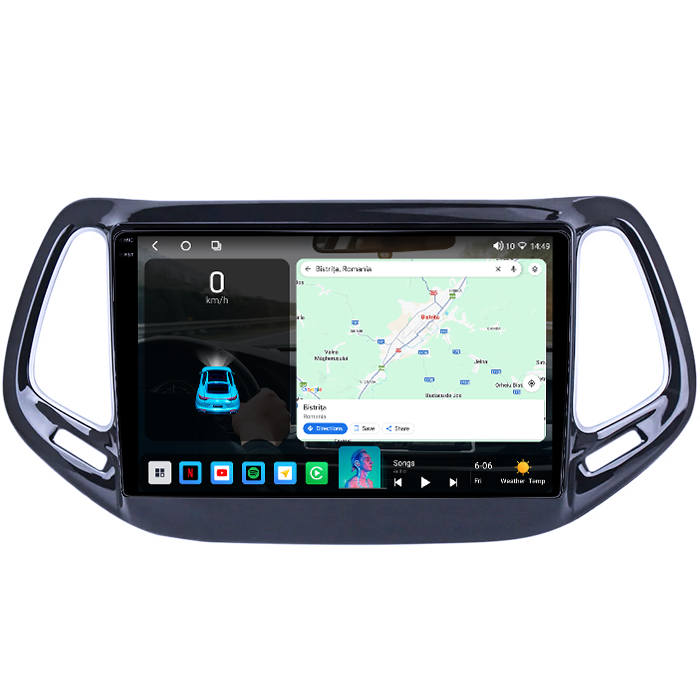 Navigatie dedicata Jeep Compass 2016-2018, 4GB RAM 64GB ROM, Octacore, Android 14, Display QLED 1K 10", Carplay&Android Auto, SIM 4G, Ventilator Activ [2]