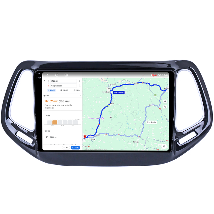 Navigatie dedicata Jeep Compass 2016-2018, 4GB RAM 64GB ROM, Octacore, Android 14, Display QLED 1K 10", Carplay&Android Auto, SIM 4G, Ventilator Activ [4]
