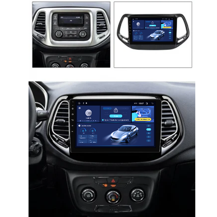 Navigatie dedicata Jeep Compass 2016-2018, 4GB RAM 64GB ROM, Procesor Qualcomm Octacore, Android 14, Rezolutie 2K, Display QLED 9", DSP, Carplay&Android Auto, SIM [5]