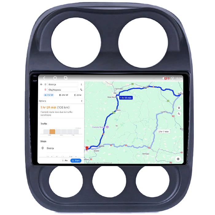 Navigatie dedicata Jeep Compass Patriot 2010-2016, 4GB RAM 64GB ROM, Octacore, Android 14, Display QLED 1K 10", Carplay&Android Auto, SIM 4G, Ventilator Activ [4]
