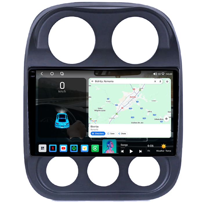 Navigatie dedicata Jeep Compass Patriot 2010-2016, 4GB RAM 64GB ROM, Octacore, Android 14, Display QLED 1K 10", Carplay&Android Auto, SIM 4G, Ventilator Activ [2]