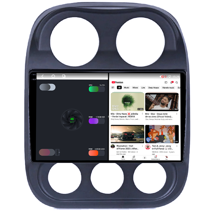 Navigatie dedicata Jeep Compass Patriot 2010-2016, 4GB RAM 64GB ROM, Octacore, Android 14, Display QLED 1K 10", Carplay&Android Auto, SIM 4G, Ventilator Activ [3]