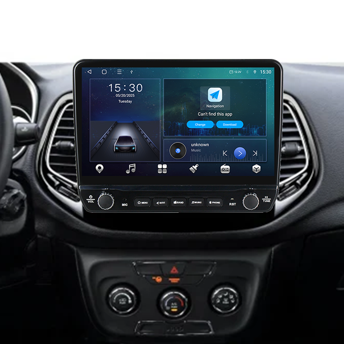 Navigatie dedicata Jeep Compass 2016-2018 Tesla cu butoane rotative model 2024, 4GB RAM 64GB ROM, Procesor Quadcore, Android 14, Display QLED 10", DSP, Carplay&Android Auto [7]