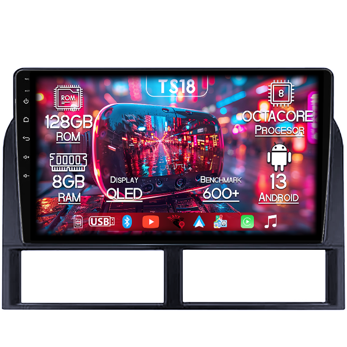 Navigatie dedicata Jeep Grand Cherokee 1999-2005, 8GB RAM 128GB ROM, Octacore, Platforma TS18, Android 13, Display QLED 9”, Suporta camera 360º, DSP, Carplay&Android Auto, SIM 4G, Ventilator Activ [1]