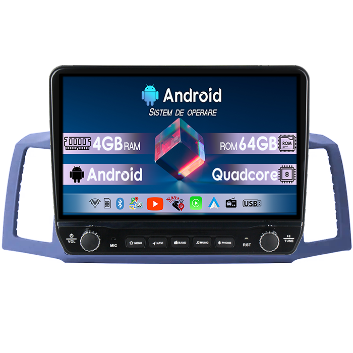 Navigatie dedicata Jeep Grand Cherokee 2004-2007 Tesla cu butoane rotative model 2024, 4GB RAM 64GB ROM, Procesor Quadcore, Android 14, Display QLED 10", DSP, Carplay&Android Auto [1]