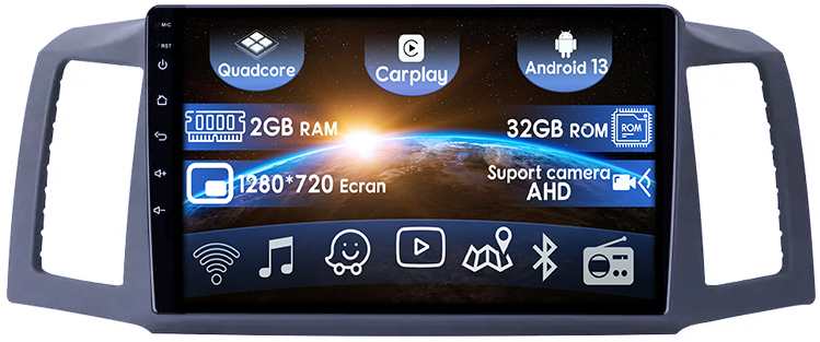 (Resigilata) Navigatie dedicata JEEP Grand Cherokee 2004-2007, 2GB RAM 32GB ROM, Quad Core, Display 9" IPS Full HD, Carplay&Android Auto, Android 13, , Suport camere AHD [1]
