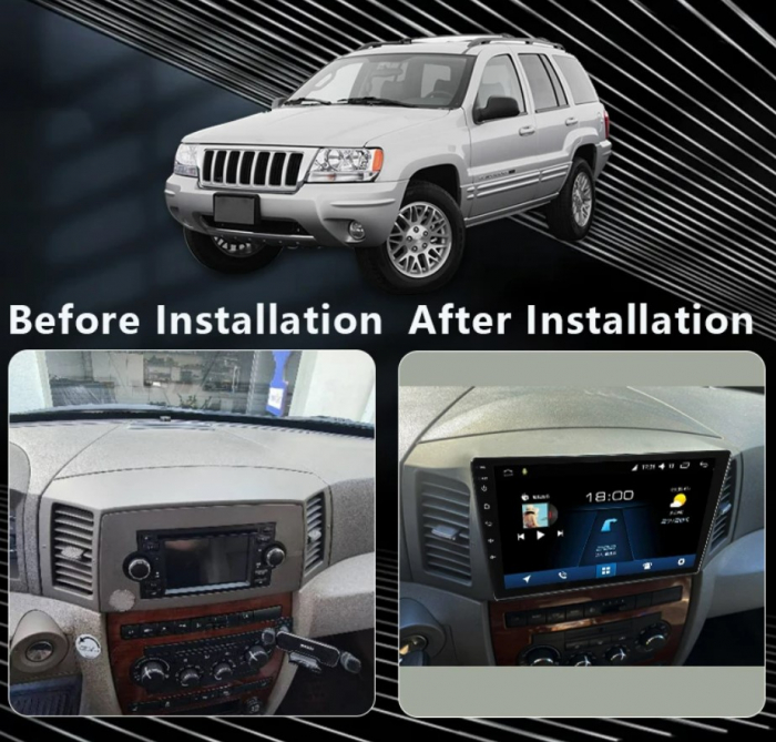 Navigatie dedicata JEEP Grand Cherokee 2004-2007, 4GB RAM 64GB ROM, Octacore, Android 13, Display QLED 10", DSP, Carplay, Android Auto, Internet, Youtube, Waze, WIFI, Bluetooth [5]