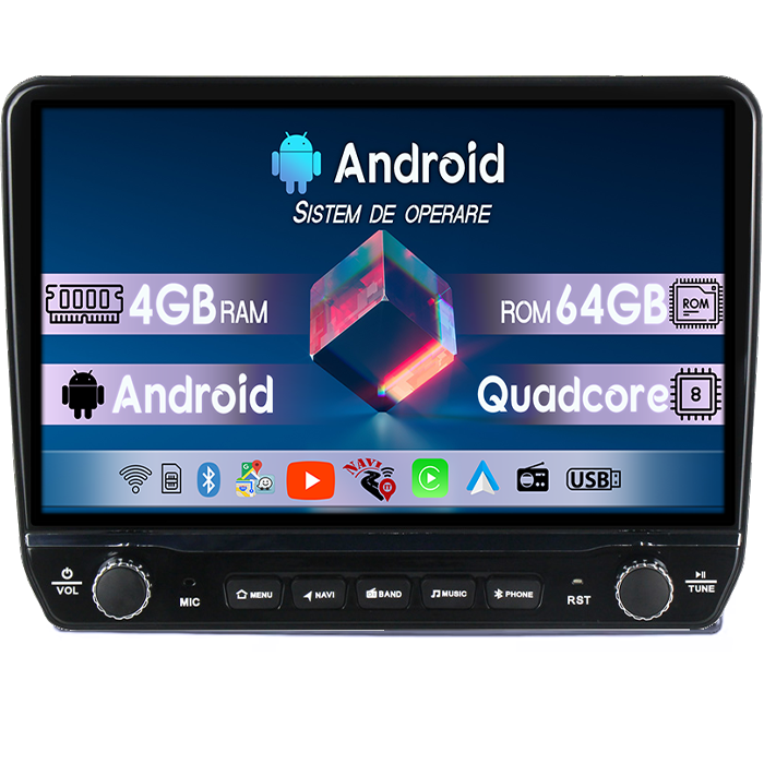 Navigatie dedicata Jeep Grand Cherokee 2005-2007 Tesla cu butoane rotative model 2024, 4GB RAM 64GB ROM, Procesor Quadcore, Android 14, Display QLED 10", DSP, Carplay&Android Auto [1]