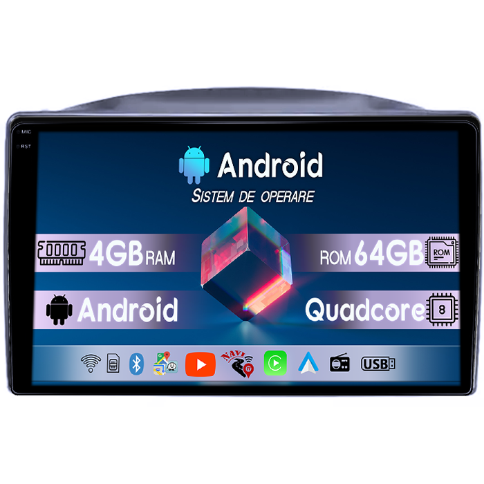 Navigatie dedicata Jeep Grand Cherokee 2005-2007, 4GB RAM 64GB ROM, Quad Core, Display 9" QLED 1K, Carplay, Android 14, Bluetooth, Magazin Play, Suport Camere AHD [4]