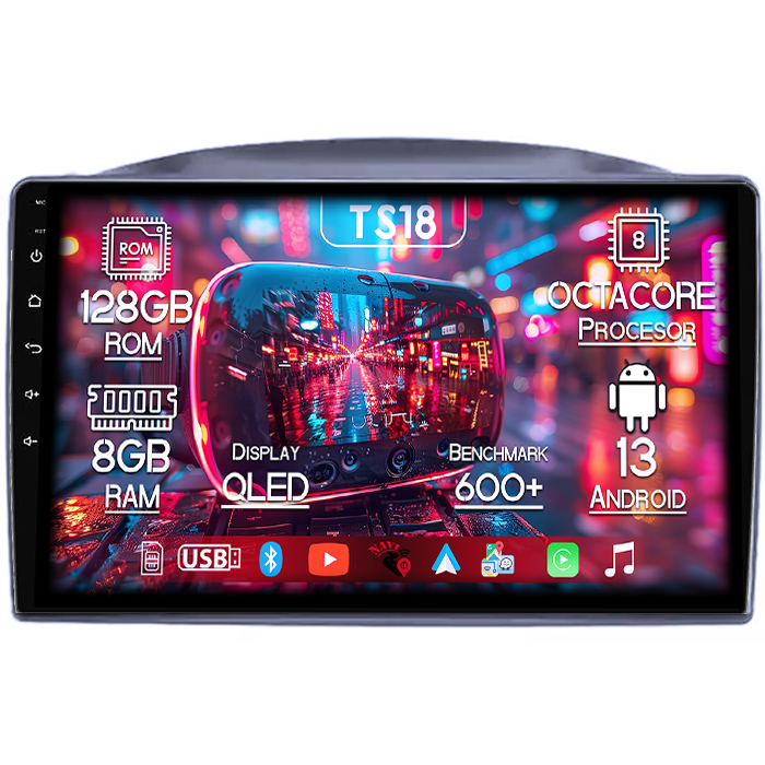 Navigatie dedicata Jeep Grand Cherokee 2005-2007, 8GB RAM 128GB ROM, Octacore, Platforma TS18, Android 13, Display QLED 9”, Suporta camera 360º, DSP, Carplay&Android Auto, SIM 4G, Ventilator Activ [1]