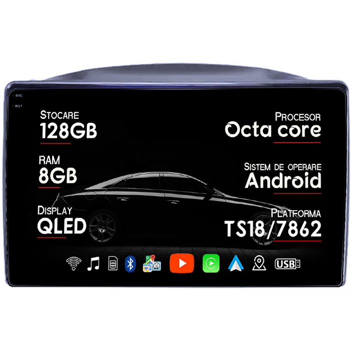 Navigatie dedicata KIA Rio 2017- 2019, 8GB RAM 128GB ROM, Octacore, Platforma TS18, Android 14, Display QLED 9", Suporta camera 360", DSP, Carplay&Android Auto, SIM 4G, Ventilator Activ [1]