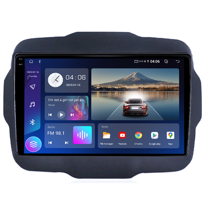 Navigatie dedicata Jeep Renegade 2016-2018, 4GB RAM 64GB ROM, Quad Core, Display 9" QLED 1K, Carplay, Android 14, Bluetooth, Magazin Play, Suport Camere AHD [3]