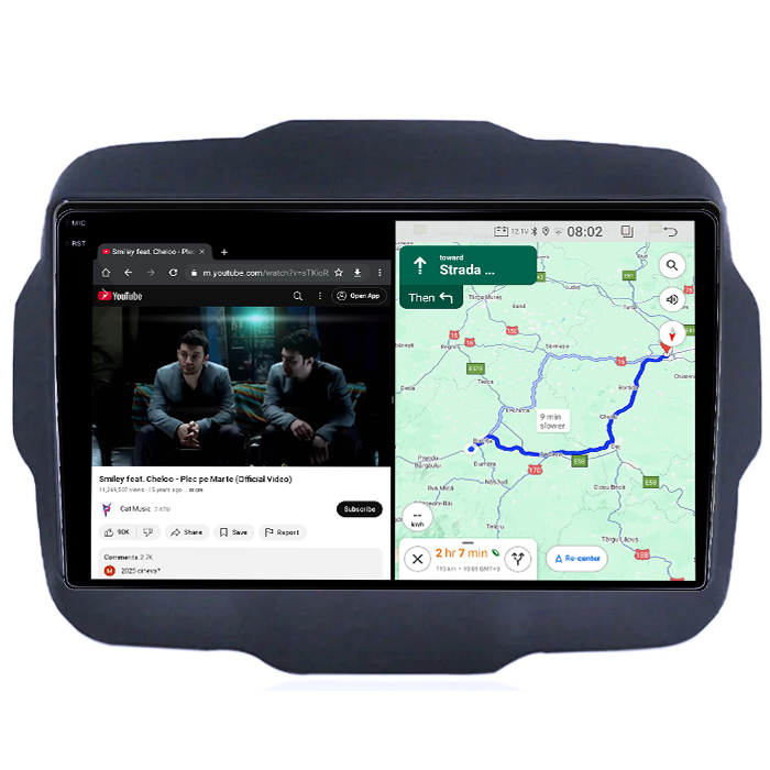Navigatie dedicata Jeep Renegade 2016-2018, 4GB RAM 64GB ROM, Quad Core, Display 9" QLED 1K, Carplay, Android 14, Bluetooth, Magazin Play, Suport Camere AHD [5]