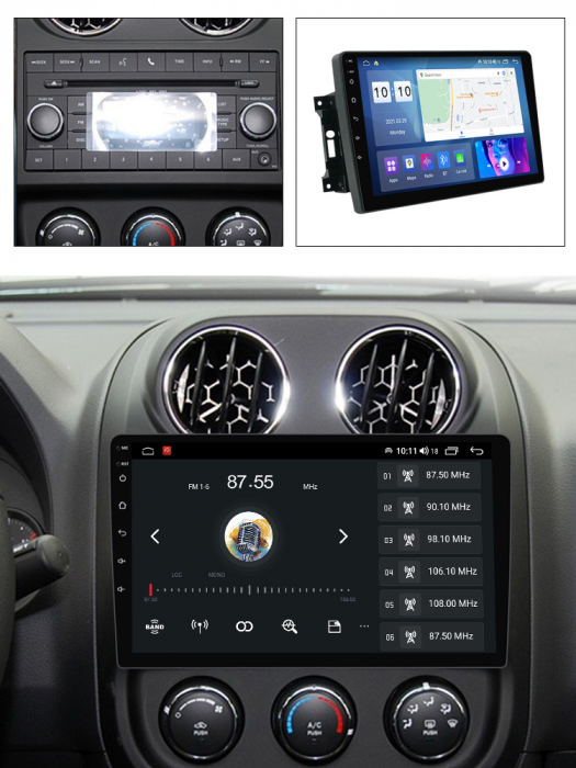 Navigatie dedicata Jeep Wrangler 2007-2018, 4 GB RAM 32 ROM, Android 13, Display QLED, 10", DSP, Carplay, Android Auto, Internet, Youtube , Waze , WI-FI , USB , Bluetooth [7]